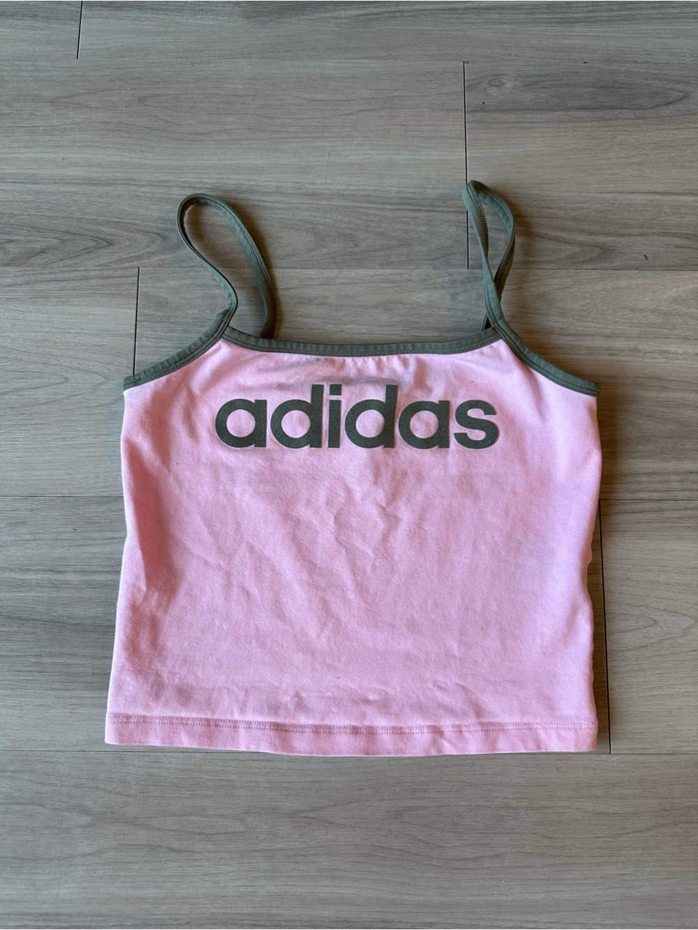 adidas Originals Tank - Pink with Olive Trim Womens Small